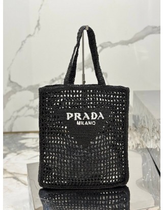 프라다 로고 크로셰 토트백