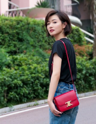 셀린느 미니백 틴 트리옹프백 샤이니 카프스킨