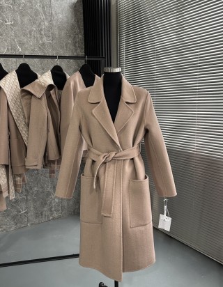 디올 오블리크 벨트 코트 브라운