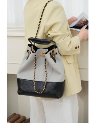 샤넬 25A 스웨이드 및 카프스킨 체인 숄더 백