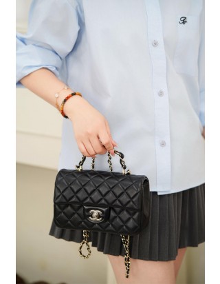 샤넬 탑핸들 미니 랙탱귤러 프랩 백