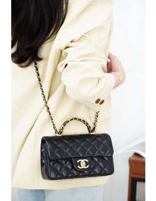 샤넬 탑 핸들 대미니 플랩 백