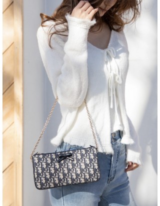 디올 오블리크 보우 체인 파우치