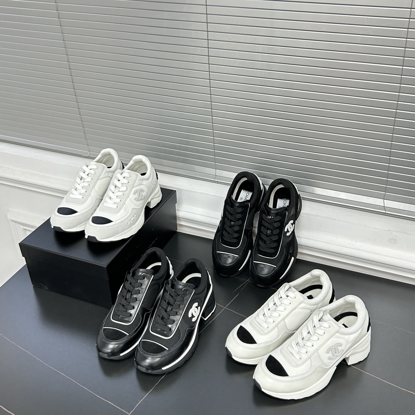 샤넬 믹스드 파이버 스니커즈
